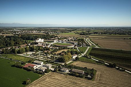 Aereal view of Villa Manin